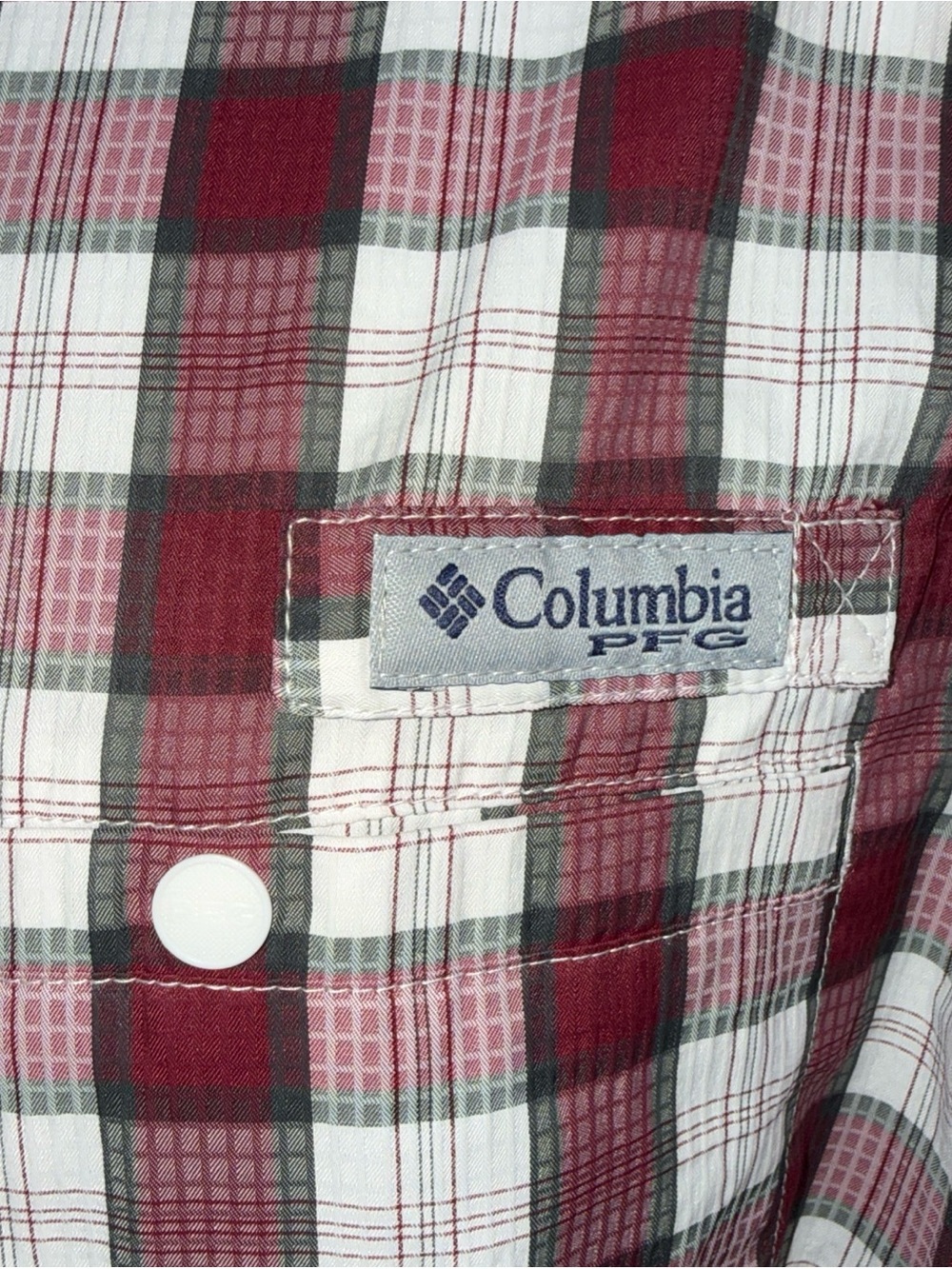 Columbia PFG Florida State Seminoles Shirt XL Burgundy & White Gingham Fishing - Picture 4 of 9